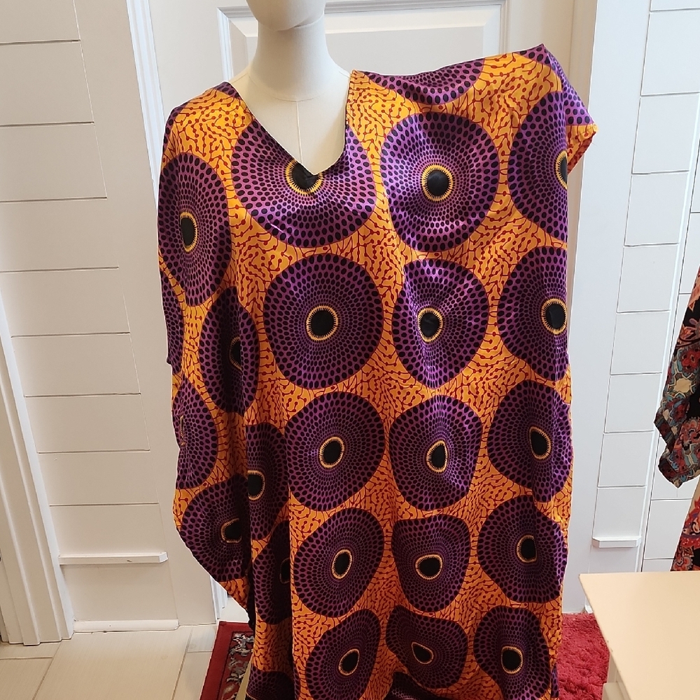 Vibrant Orange and Purple Women's Dress
